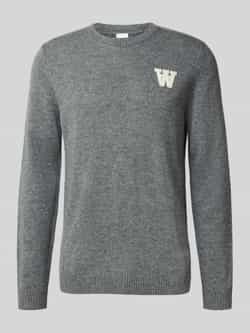 Wood Gebreide pullover met stitching en ronde hals model 'Tay'