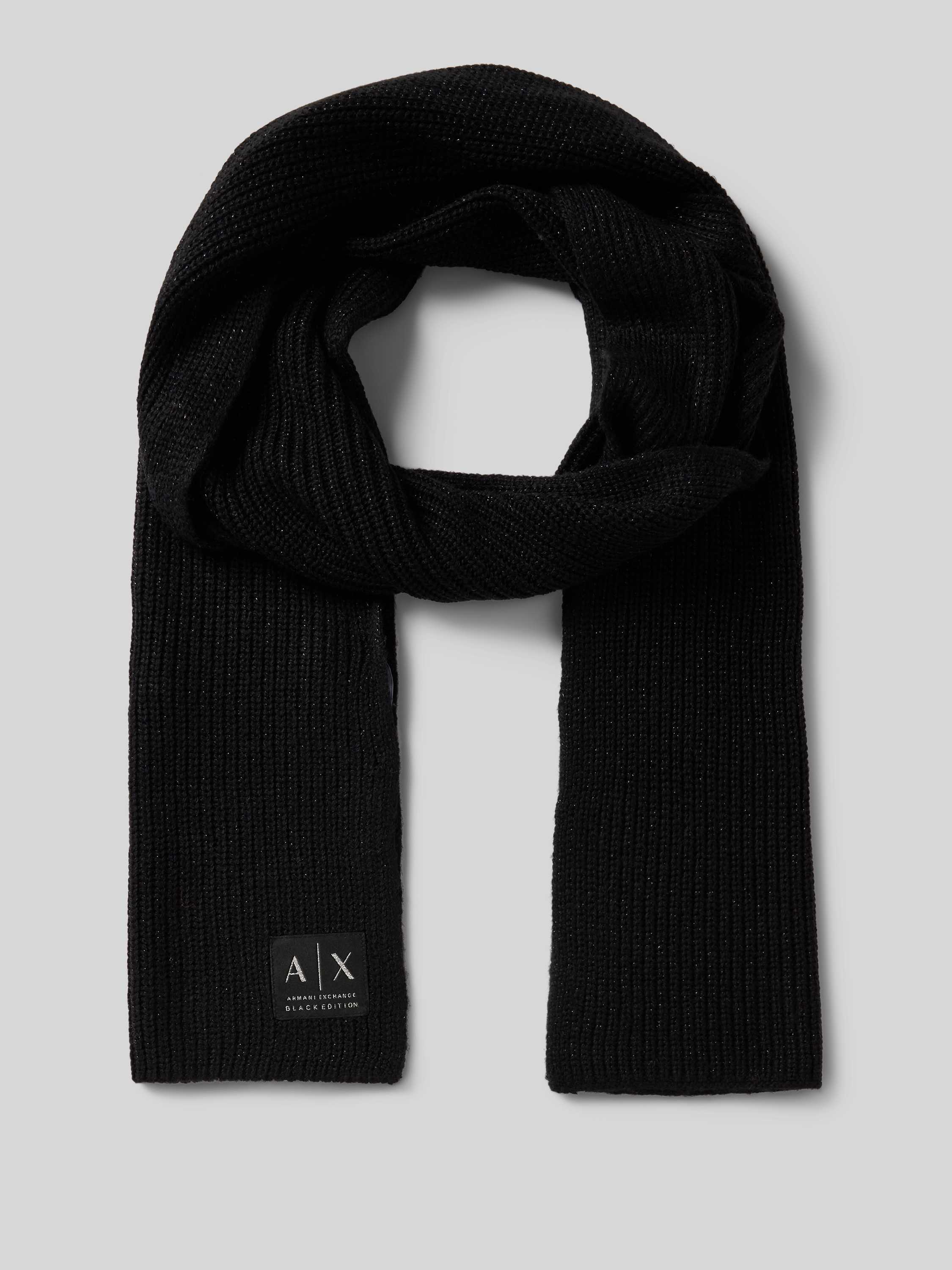 Armani Exchange Zwarte Wintersjaal Basismodel Black Dames