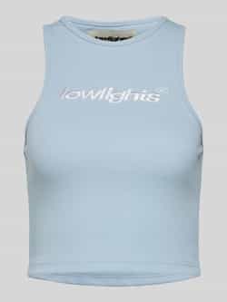 Low Lights Studios Korte tanktop met labelstitching model 'BASIC'