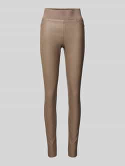 Freequent Gecoate Powerstretch Skinny Broek met Hoge Taille Brown Dames