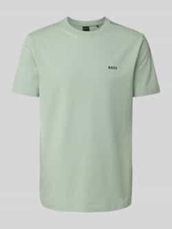 BOSS GREEN Shirt met ronde hals Thee met gegomd contrast-logo