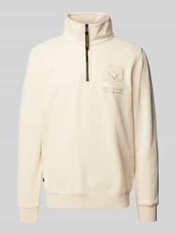 PME Legend Geborsteld Terry Half Zip Pullover Beige Heren