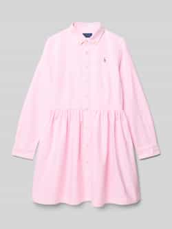 Polo Ralph Lauren Teens Overhemdjurk met labelstitching en button-downkraag