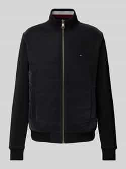 Tommy Hilfiger Sweatvest MIX MEDIA ZIP THRU STAND CLR Panelen aan de voorkant met contraststructuur