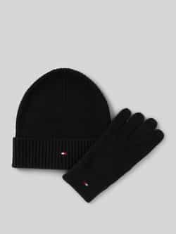 Tommy Hilfiger Gebreide muts FLAG PIMA COTTON BEANIE & GLOVES (set Muts Handschoenen)