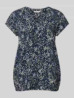 Tom Tailor Loose fit blouse met korte mouwen van pure viscose met all-over motief