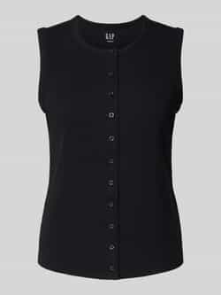 GAP Top met bandjes in riblook met knoopsluiting