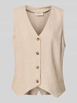 FREE QUENT Linnen gilet met V-hals model 'Lava'