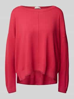 Liu Jo White Oversized gebreide pullover met ronde hals