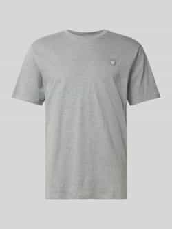 Wood T-shirt met labelstitching en ronde hals