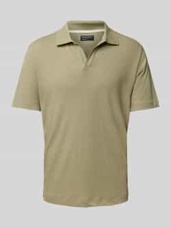 Marc O'Polo Regular fit poloshirt van een mix van katoen en linnen