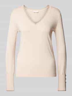 Liu Jo White Gebreide pullover met V-hals