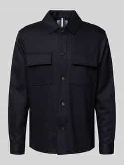 Profuomo Relaxed fit overhemdjack met borstzakken