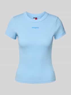 Tommy Jeans Slim fit T-shirt van ribstof