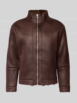 Casual friday Jack in leerlook met opstaande kraag model 'MACKSEN'