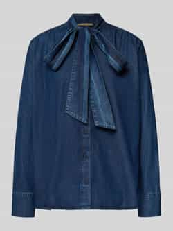 Smith and Soul Jeansblouse met strik en knoopsluiting