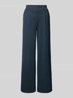 B.Young Wide leg stoffen broek in zwart met bandplooien model 'Rizetta'