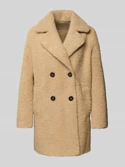 Soyaconcept Lange jas van teddybont met de reverskraag model 'Mukite'