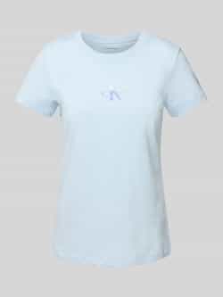 Calvin Klein Jeans T-shirt met labelprint en geribde ronde hals