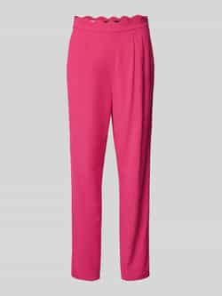 Marc Cain Slim fit high waist broek in effen design