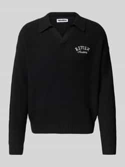 REVIEW Gebreide pullover met labelstitching