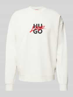 HUGO Sweatshirt met labelprint en -stitching model 'Dlogonty'