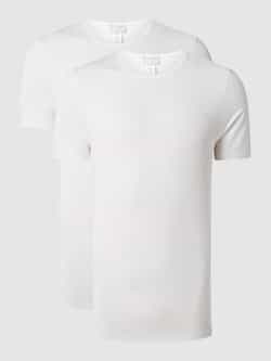 Hanro T-shirt met labeldetail in een set van 2 stuks model 'Cotton Essentials'