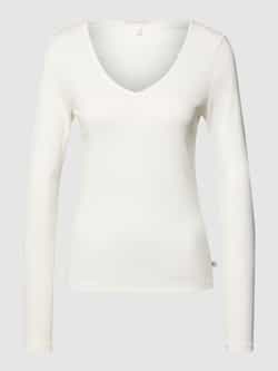 QS by s.Oliver Shirt met lange mouwen met afgeronde V-hals