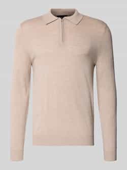 Christian Berg Men Gebreide pullover van een mix van merinowol met platte kraag