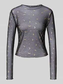 Noisy May Shirt met lange mouwen en ronde hals model 'STAR FOIL'