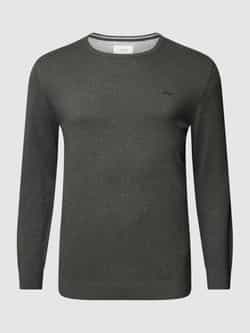 S.Oliver Plus SIZE gebreide pullover met geribde ronde hals