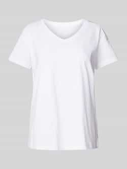 Armani Exchange V-hals Korte Mouw T-shirt van Katoen White Dames