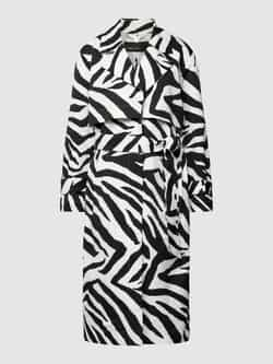 Marc Cain Witte Zebra Print Trenchcoat Multicolor Dames