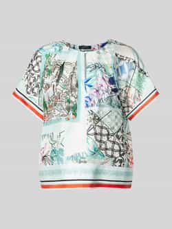 Marc Cain Zijden kimono blouse met allover print Multicolor Heren