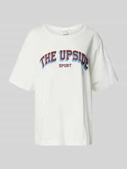 The Upside T-shirt met labelprint en ronde hals