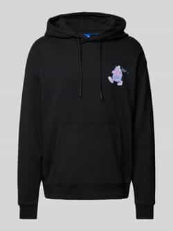 Hugo Blue Hoodie met motiefprint model 'Namiko'