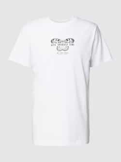 Mister tee T-shirt met geribde ronde hals
