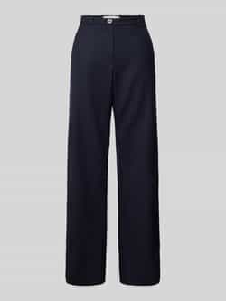 LANIUS Regular fit broek van scheerwol met riemlussen