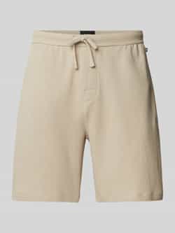 Boss Korte regular fit broek met structuurmotief
