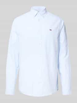 Tommy Jeans Regular fit vrijetijdsoverhemd van een mix van katoen en linnen met button-downkraag