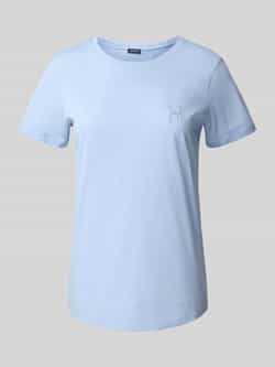 Joop! T-shirt met labelstitching en ronde hals