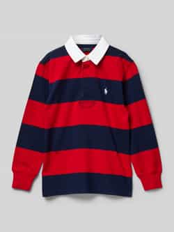 Polo Ralph Lauren Teens Shirt met lange mouwen polokraag en blinde knoopsluiting