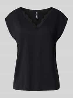 Pieces Loose fit T-shirt met kant model 'KAMALA'