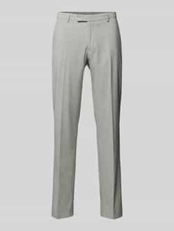 Christian Berg Men Straight leg pantalon van scheerwol met persplooien