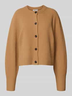Jake*s Casual Gebreid jack van wol met ronde hals