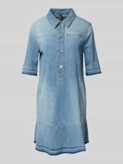Marc Cain Denim A-Lijn Jurk met Animal Print Blue Dames