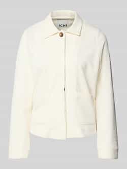 Ichi Stijlvolle Jas met Verborgen Knoopsluiting Beige Dames