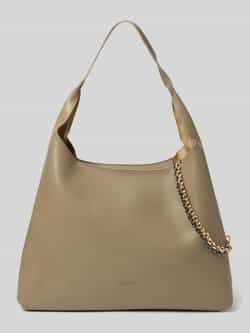 Seidenfelt Handtas met labeldetail model 'LAINIO'