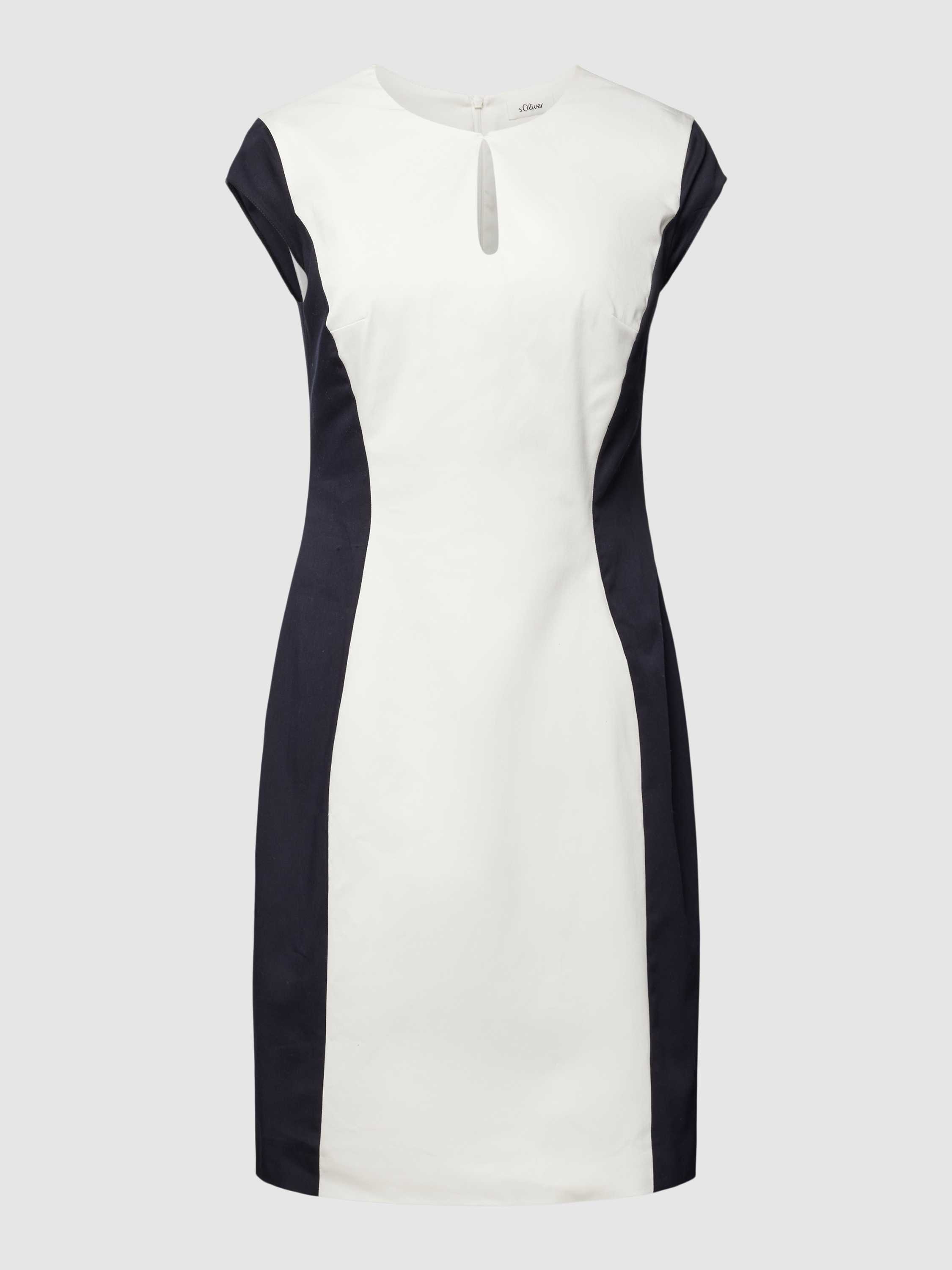 S.Oliver BLACK LABEL Knielange jurk met lyocell en contrastgarnering