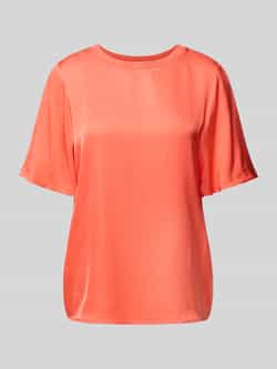 Comma T-shirt met geribde ronde hals